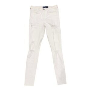 Holister Distressed High-Rise Skinny White Jeans | Size 28